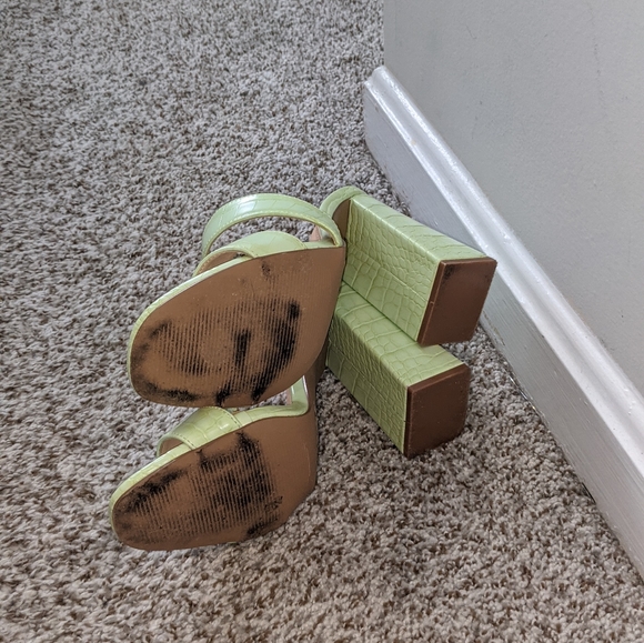 Fashion Nova Cheer is Here Green Mule Heels - Picture 6 of 6